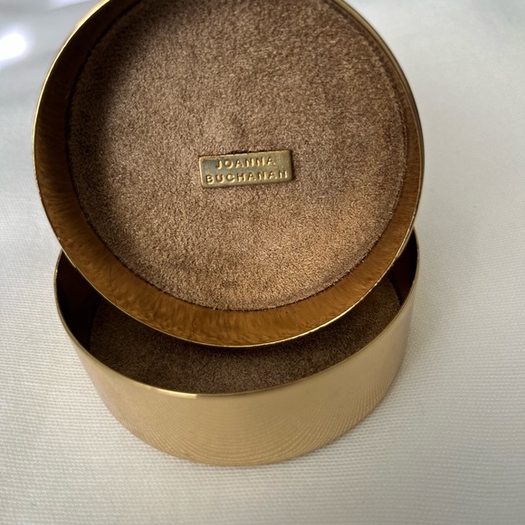 Joanna Buchanan Gold Round Trinket Box with Floral Lid Accent - Picture 3 of 4